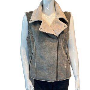 True Grit Quilted Utility Vest Beige Lightweight Layer NWOT XL